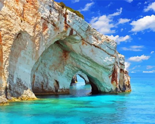 Zante Greece Blue Cave Paint By Numbers