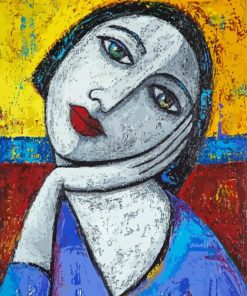 Abstract Woman Thinking Art Paint By Numbers