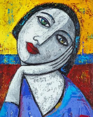 Abstract Woman Thinking Art Paint By Numbers