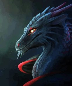 Aesthetic Black And Red Dragon Paint By Numbers