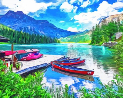 Asethetic Emerald Lake Art Paint By Numbers