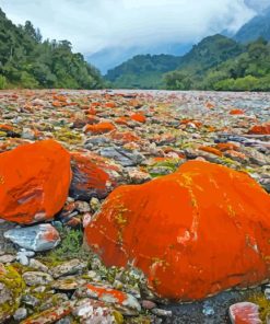 Aesthetic Orange Rock Paint By Numbers