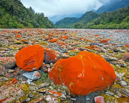 Aesthetic Orange Rock Paint By Numbers