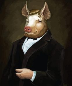 Aesthetic Pig Wearing Suit Paint By Numbers