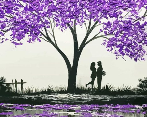 Aesthetic Purple Tree Paint By Numbers