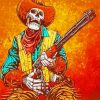 Aesthetic Skeleton Cowboy Art Paint By Numbers