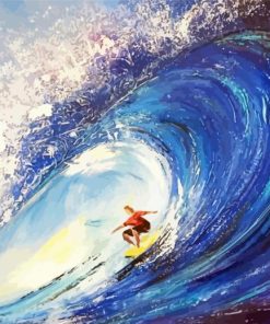 Aesthetic Surfing Waves Art Paint By Numbers