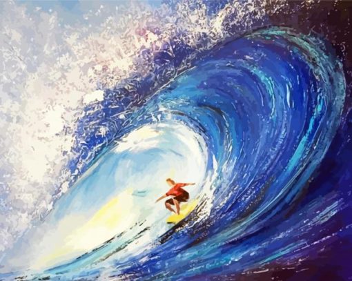 Aesthetic Surfing Waves Art Paint By Numbers