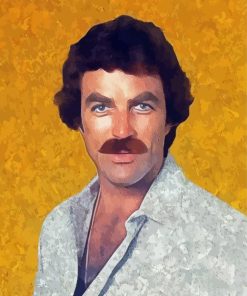 Aesthetic Tom Seleck Illustration Art Paint By Numbers