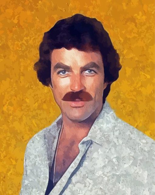 Aesthetic Tom Seleck Illustration Art Paint By Numbers