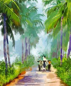 Aesthetic Village Path Art Paint By Numbers