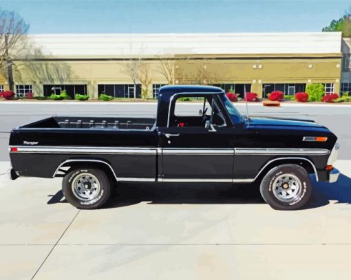 Aesthetic Black 1971 Ford Pickup Paint By Numbers