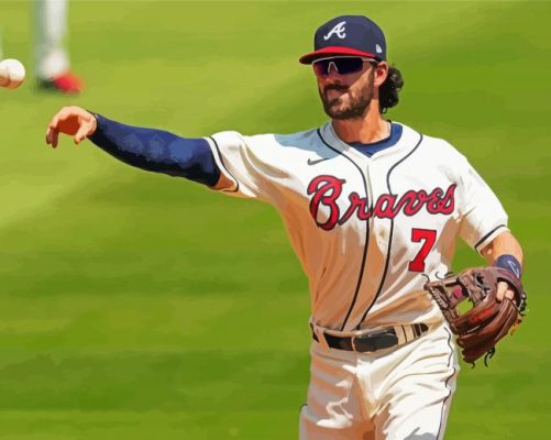 Aesthetic Dansby Swanson Illustration Paint By Numbers