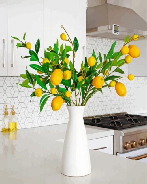 Aesthetic Lemons In Vase Paint By Numbers