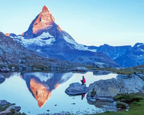 Aesthetic Mountains In Switzerland Paint By Numbers