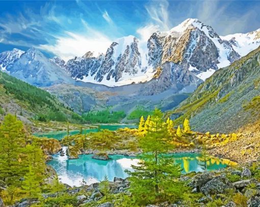 Altai Mountains Landscape Paint By Numbers