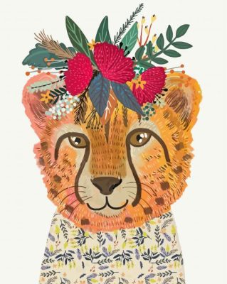 Animals With Flower Crown Paint By Numbers