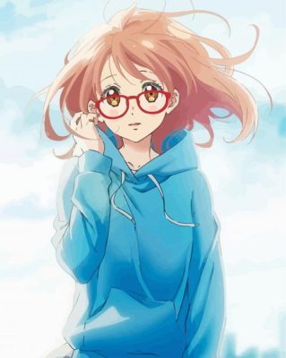 Anime Girl With Glasses Paint By Numbers