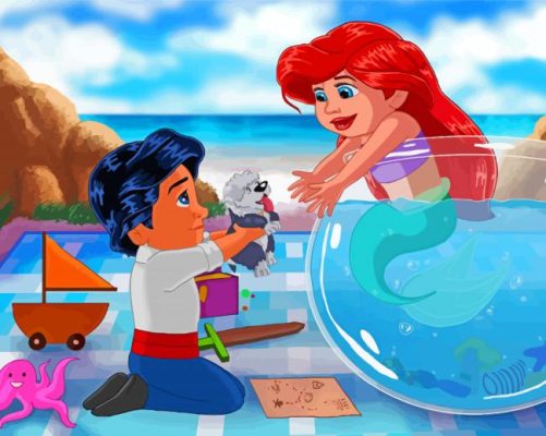 Ariel And Eric Disney Babies Paint By Numbers