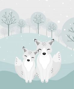 Baby Arctic Foxes Art Paint By Numbers