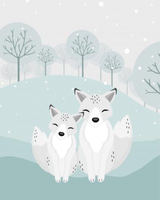 Baby Arctic Foxes Art Paint By Numbers