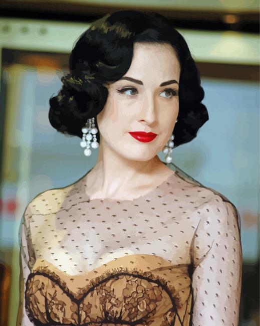 Beautiful Dita Von Teese Paint By Numbers - Painting By Numbers