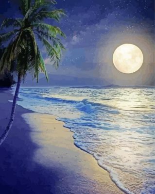 Beautiful Ocean Night Paint By Numbers