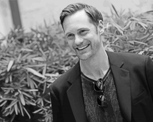 Black And White Alexander Skarsgard Paint By Numbers