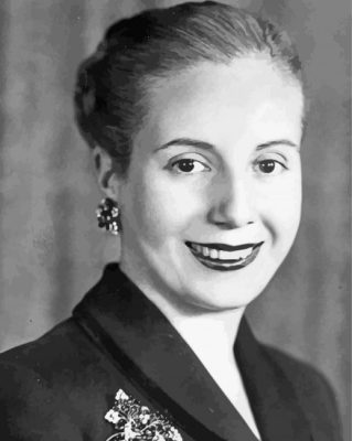 Black And White Eva Peron Paint By Numbers