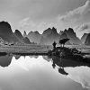 Black And White Guilin Mountains Paint By Numbers