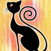 Black Cat Vintage Deco Art Paint By Numbers