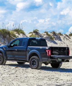 Black Ford Truck On The Beach Paint By Numbers
