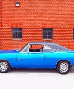 Blue Dodge Charger 1970 Paint By Numbers