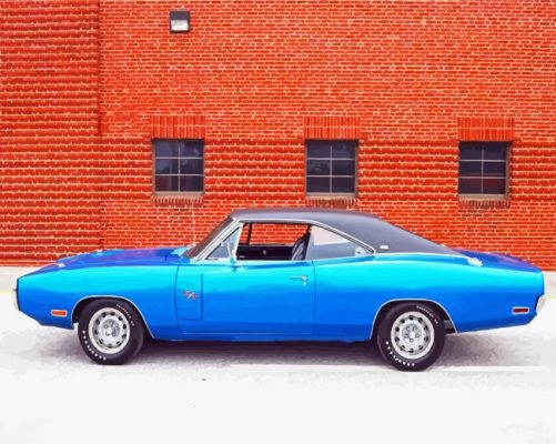 Blue Dodge Charger 1970 Paint By Numbers