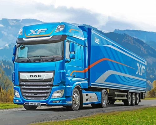 Blue Trucks Daf Paint By Numbers