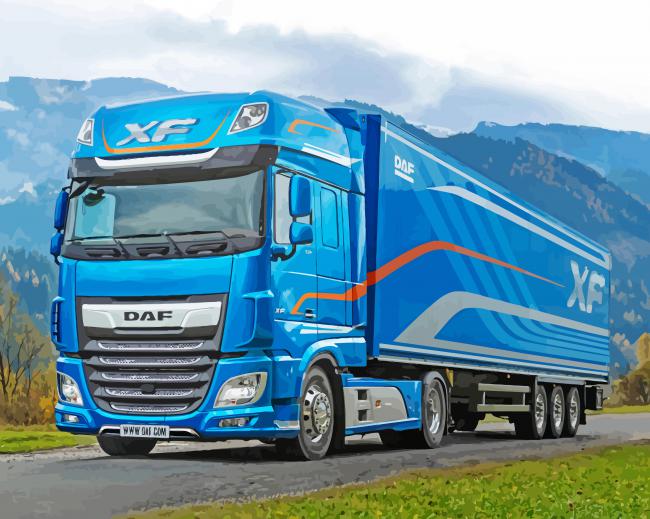 Blue Trucks Daf Paint By Numbers - Painting By Numbers