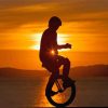 Boy On Unicycle Silhouette Paint By Numbers