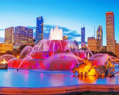 Buckingham Fountain Paint By Numbers