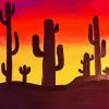 Cactus Sunset Paint By Numbers