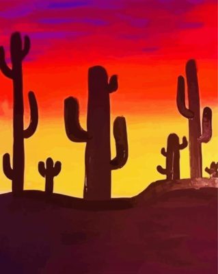 Cactus Sunset Paint By Numbers