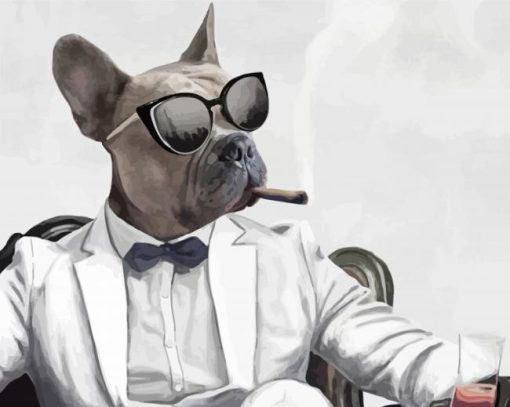 Classy Dog With Cigar Paint By Numbers