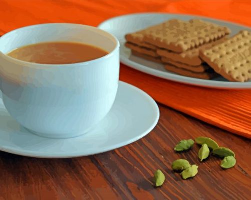 Coffee In Cup And Biscuits Paint By Numbers