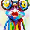 Colorful Frog Wearing Glasses Paint By Numbers