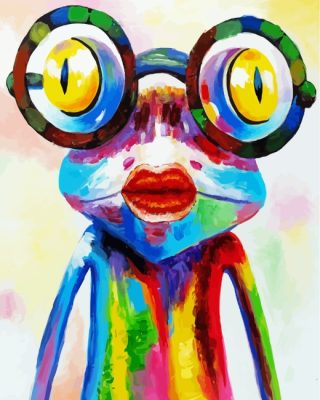 Colorful Frog Wearing Glasses Paint By Numbers