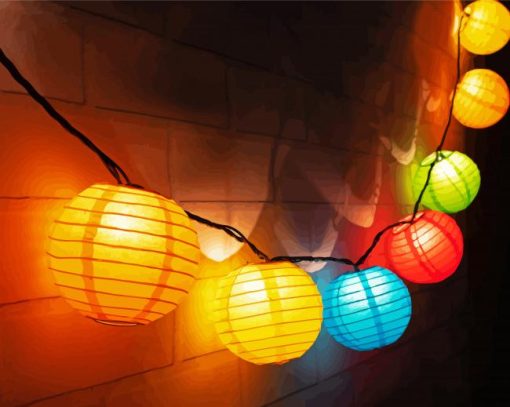 Colorful Japanese Lanterns Paint By Numbers