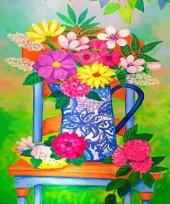 Cool Chair With Flowers Paint By Numbers