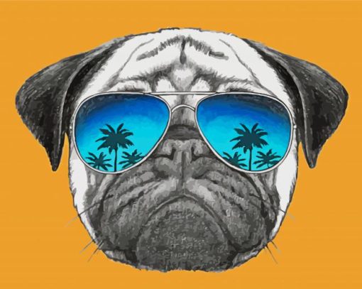 Cool Dog With Glasses Paint By Numbers