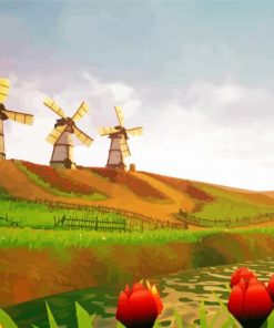 Cool Netherlands Countryside Art Paint By Numbers
