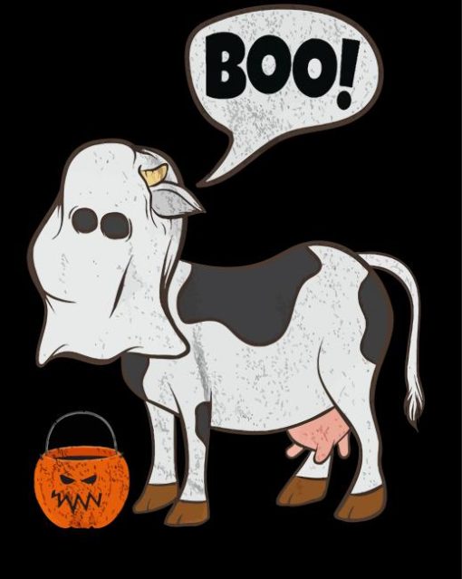 Cute Halloween Cow Paint By Numbers