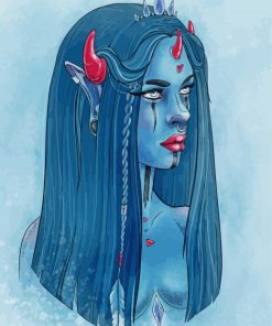 Demoness Blue Girl Paint By Numbers